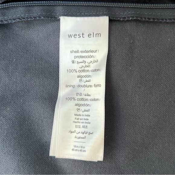 West Elm Velvet Washable Throw Pillow Cover Case Gold Yellow 18x18 Boho Chic - Picture 13 of 17